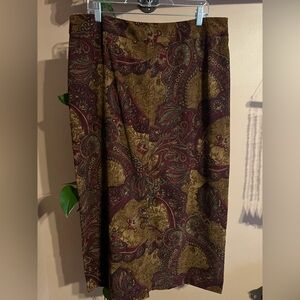 Vintage Dark Paisley Patterned Skirt XL